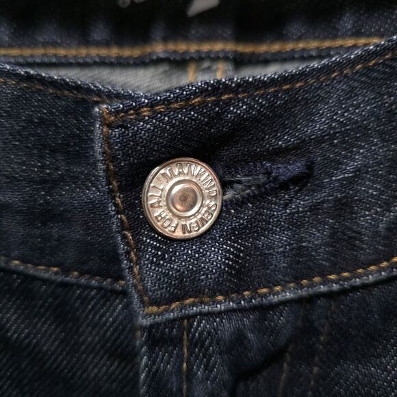 7 Austyn Dark Wash Jeans 38x36 Mens Y2K USA Straight Leg Distressed Grunge Rock - Picture 5 of 16